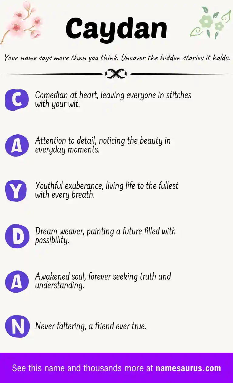 Acrostic poem about Caydan.