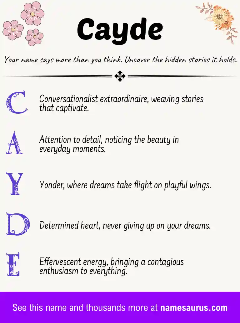 Acrostic poem about Cayde.