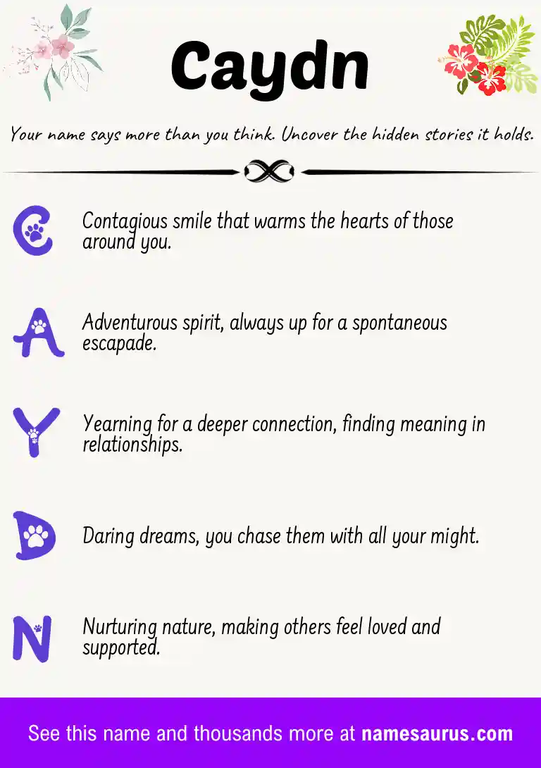Acrostic poem about Caydn.