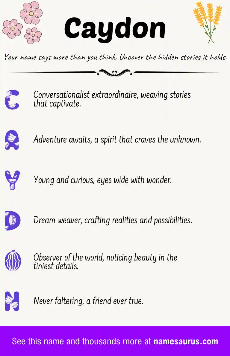 Acrostic poem about Caydon.