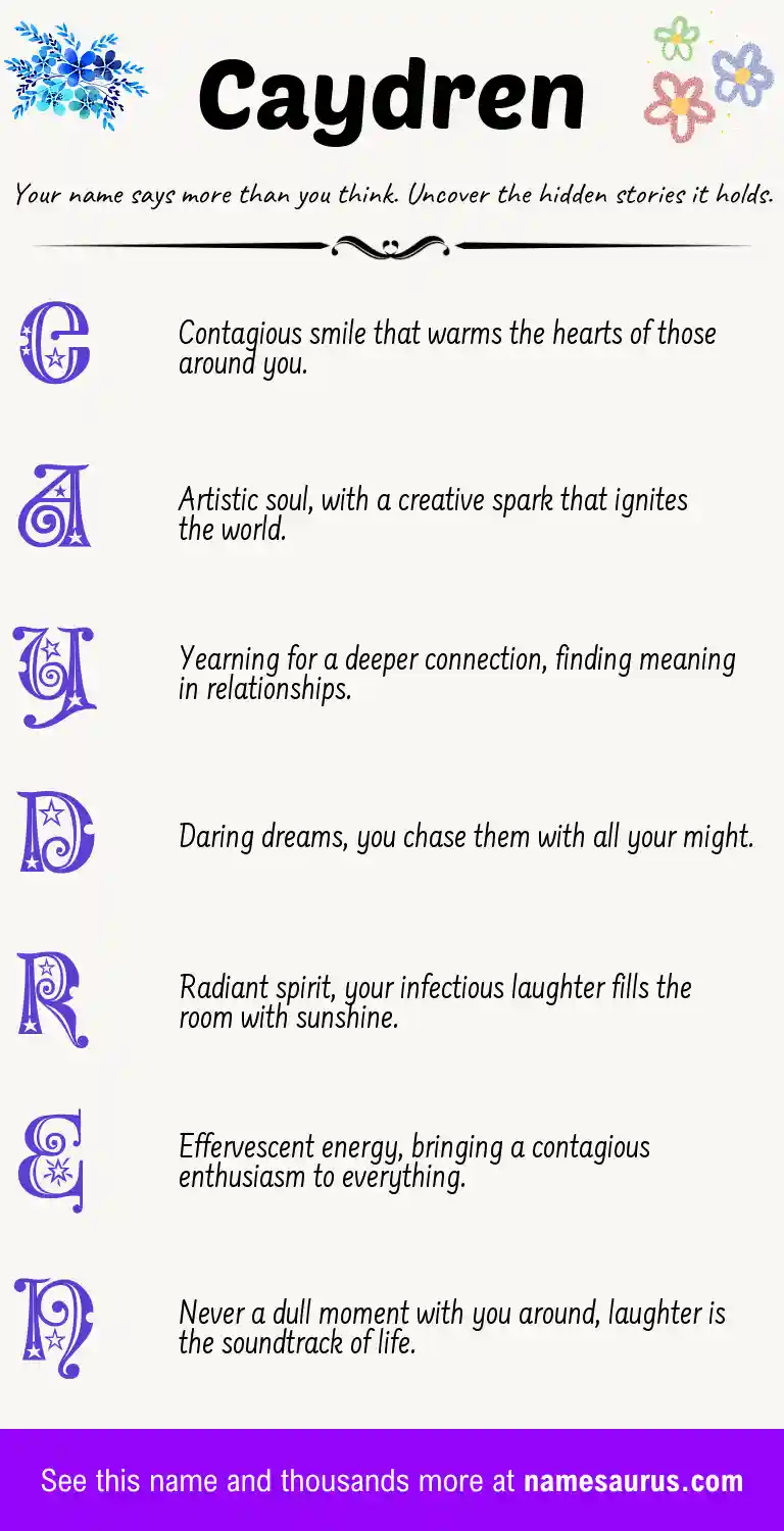 Acrostic poem about Caydren.