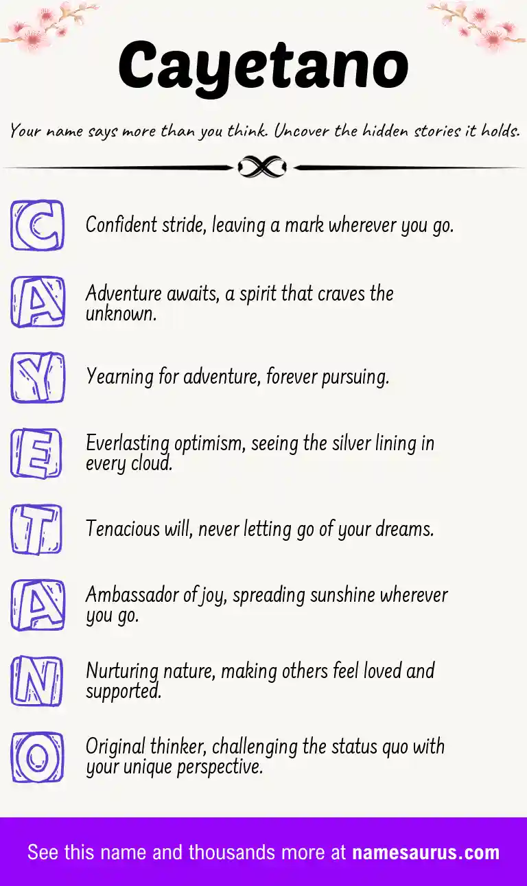 Acrostic poem about Cayetano.