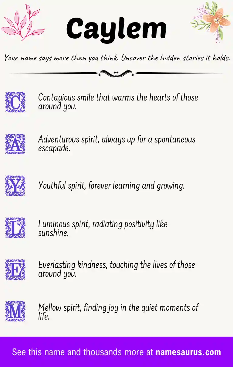 Acrostic poem about Caylem.