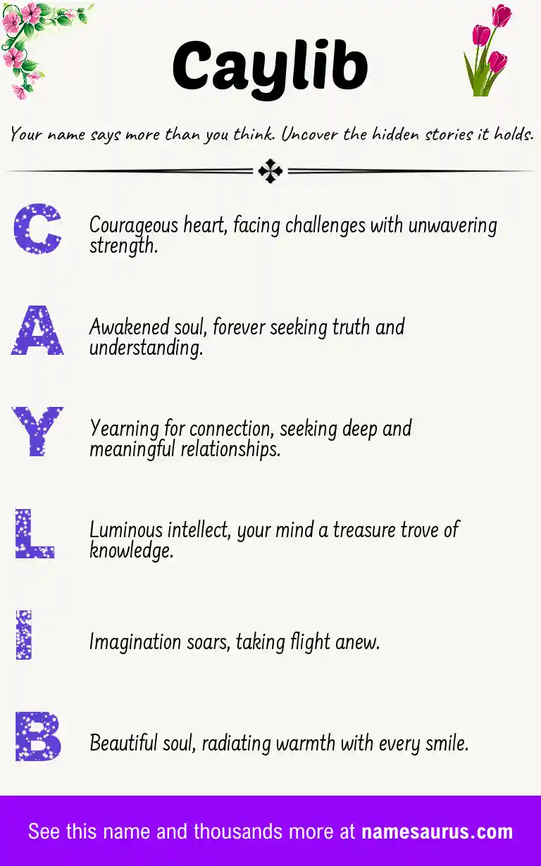 Acrostic poem about Caylib.