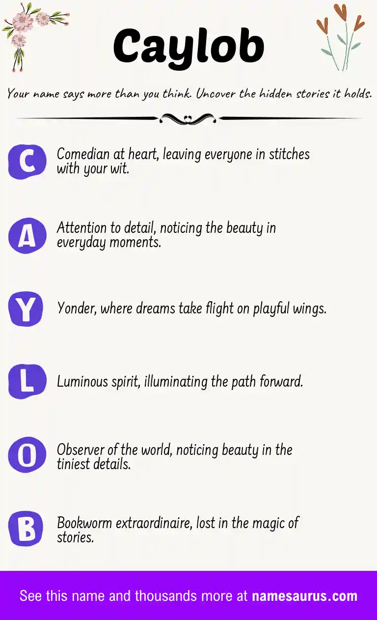 Acrostic poem about Caylob.