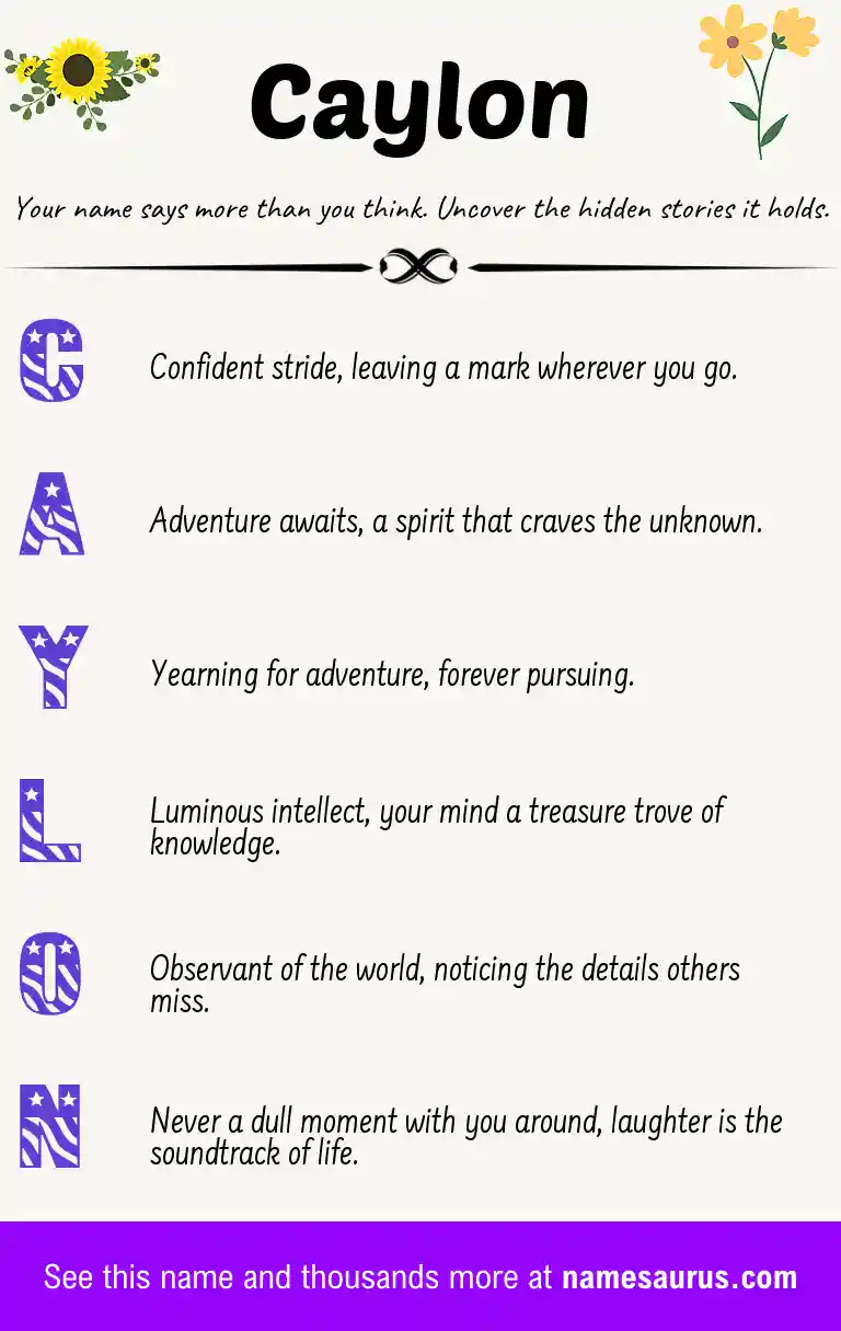 Acrostic poem about Caylon.