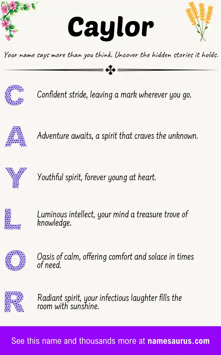 Acrostic poem about Caylor.