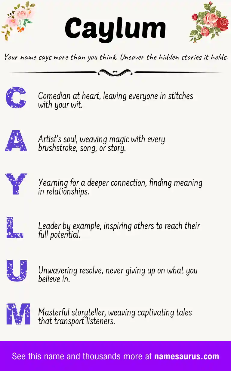 Acrostic poem about Caylum.