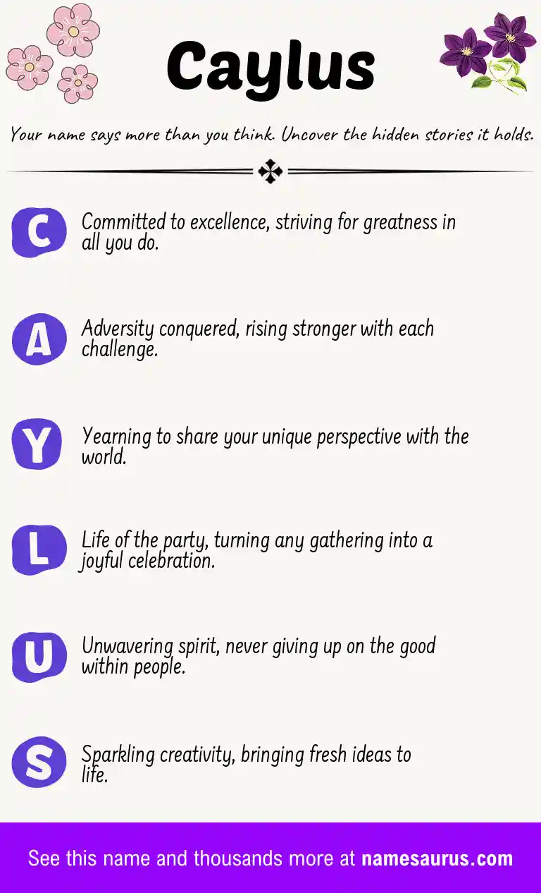 Acrostic poem about Caylus.