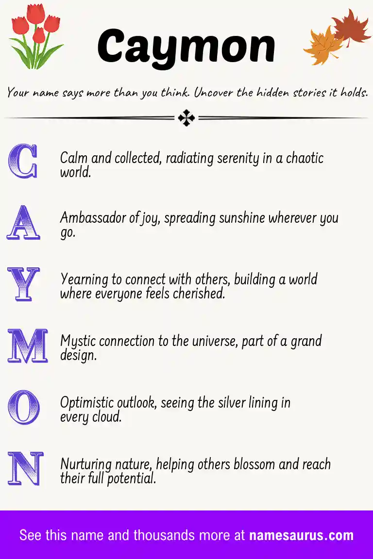 Acrostic poem about Caymon.