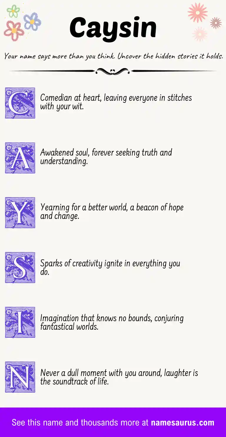 Acrostic poem about Caysin.
