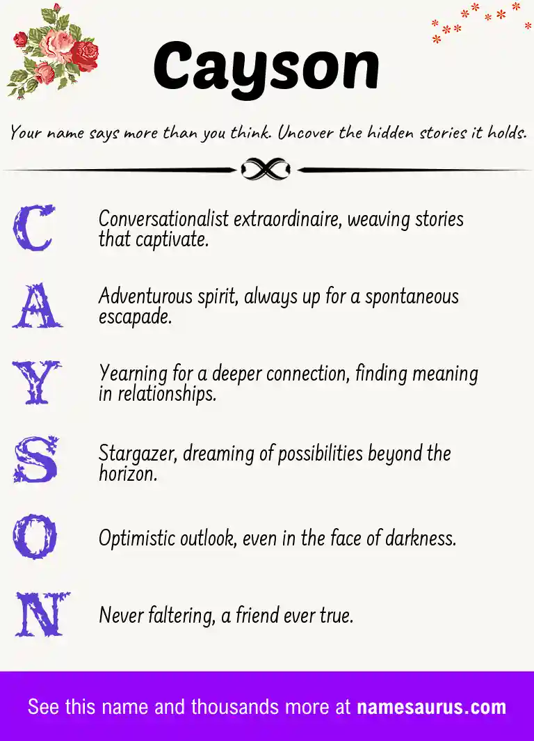 Acrostic poem about Cayson.