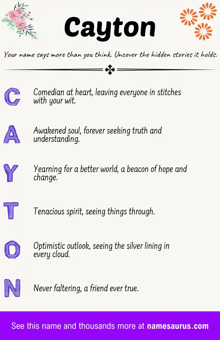 Acrostic poem about Cayton.