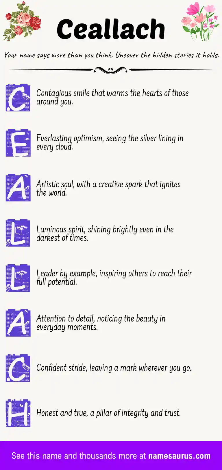 Acrostic poem about Ceallach.