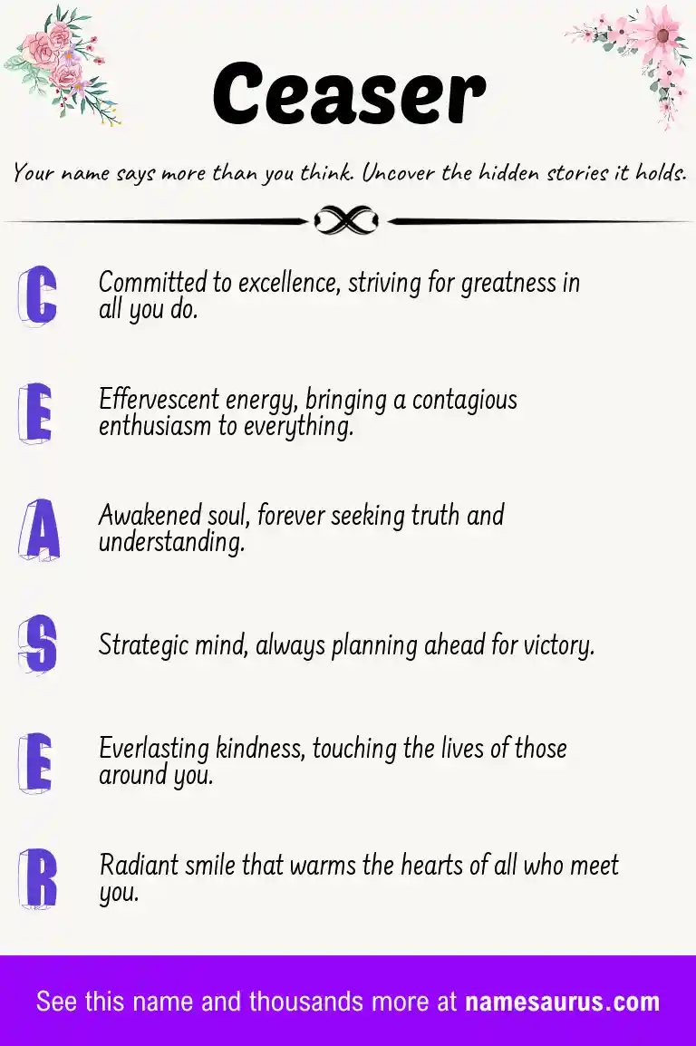 Acrostic poem about Ceaser.