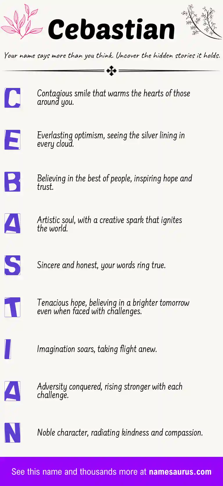 Acrostic poem about Cebastian.