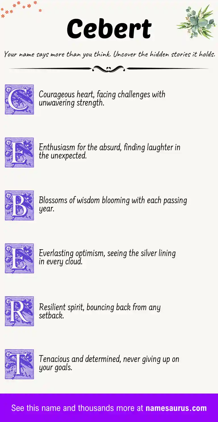 Acrostic poem about Cebert.