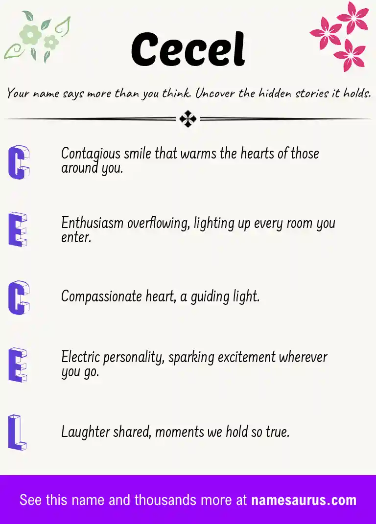 Acrostic poem about Cecel.