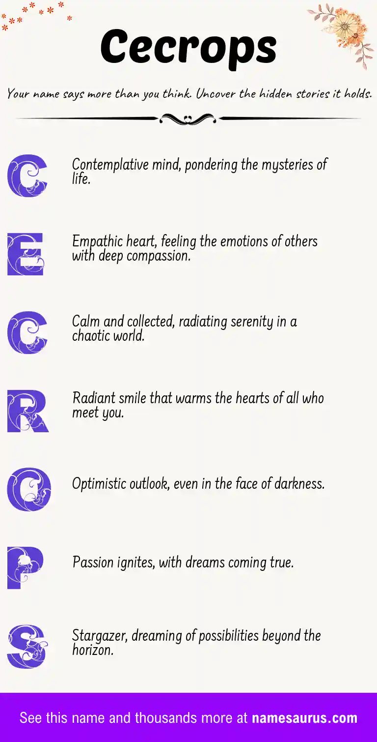 Acrostic poem about Cecrops.