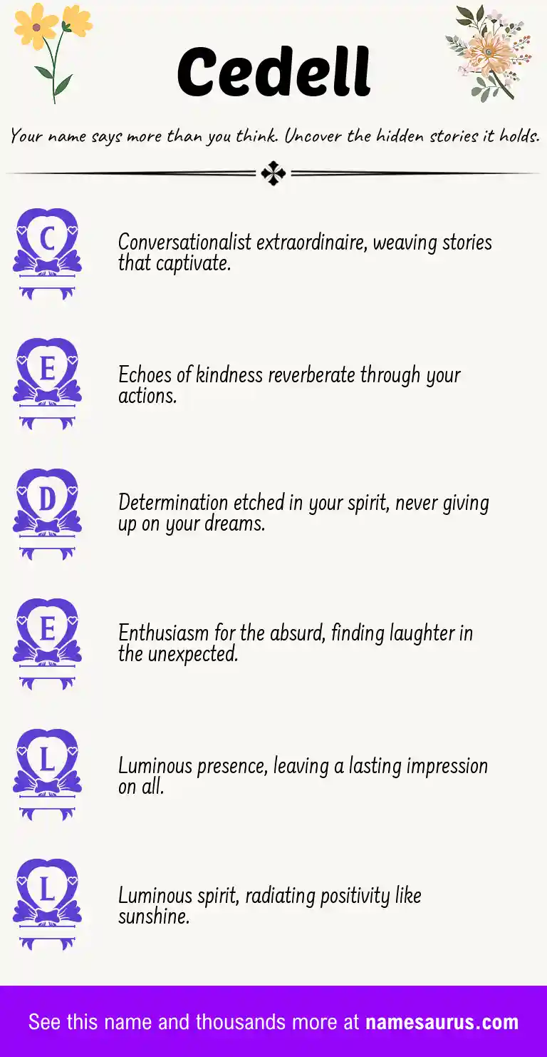 Acrostic poem about Cedell.
