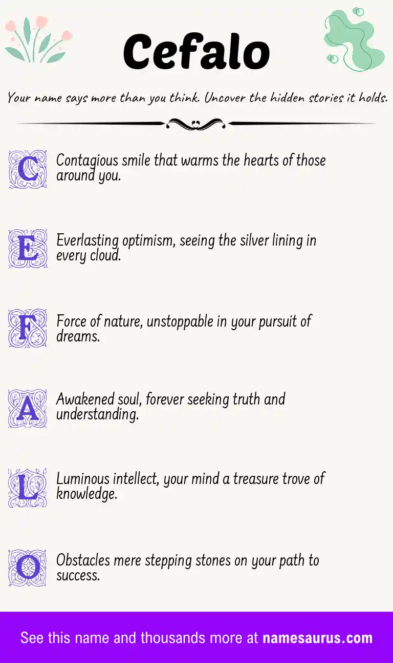 Acrostic poem about Cefalo.