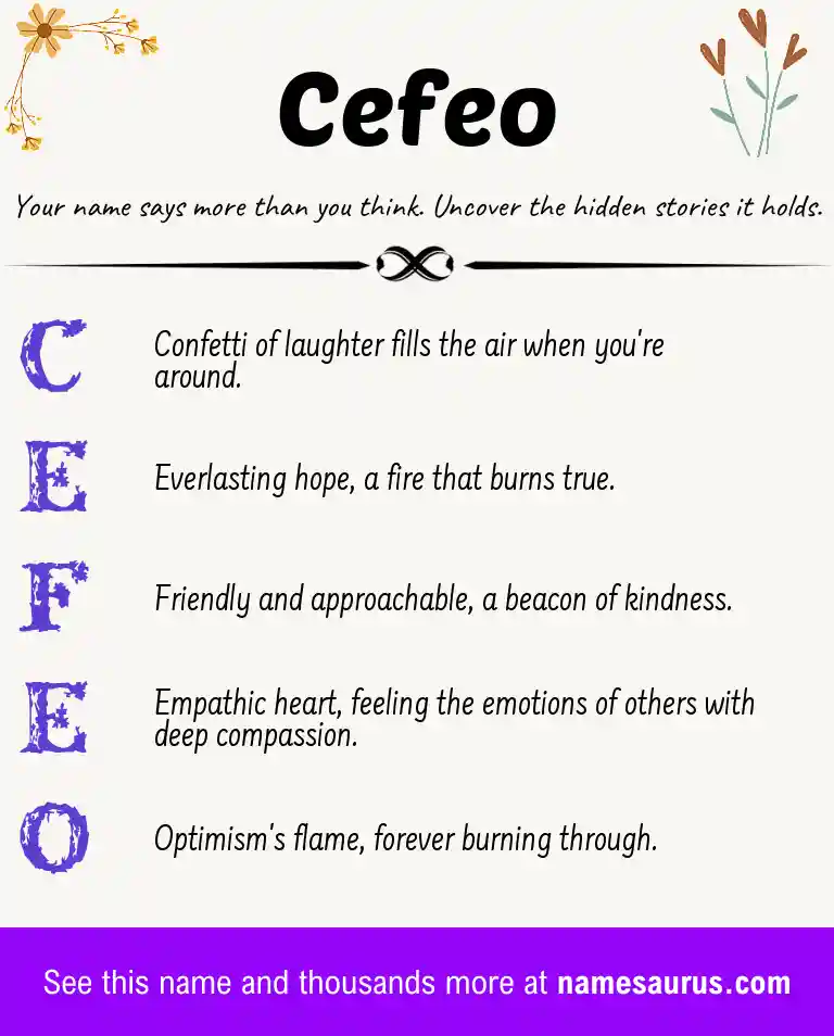 Acrostic poem about Cefeo.