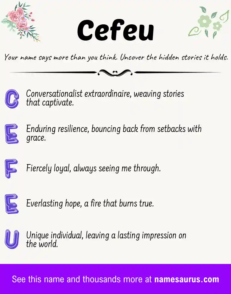 Acrostic poem about Cefeu.