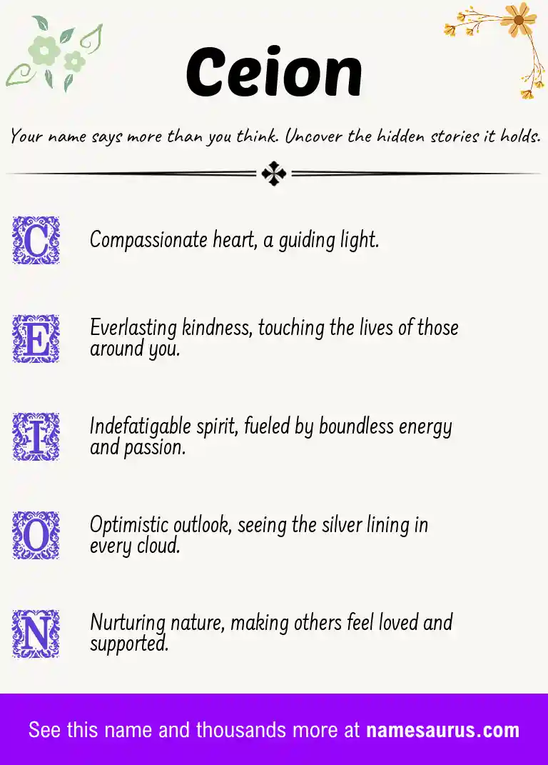 Acrostic poem about Ceion.