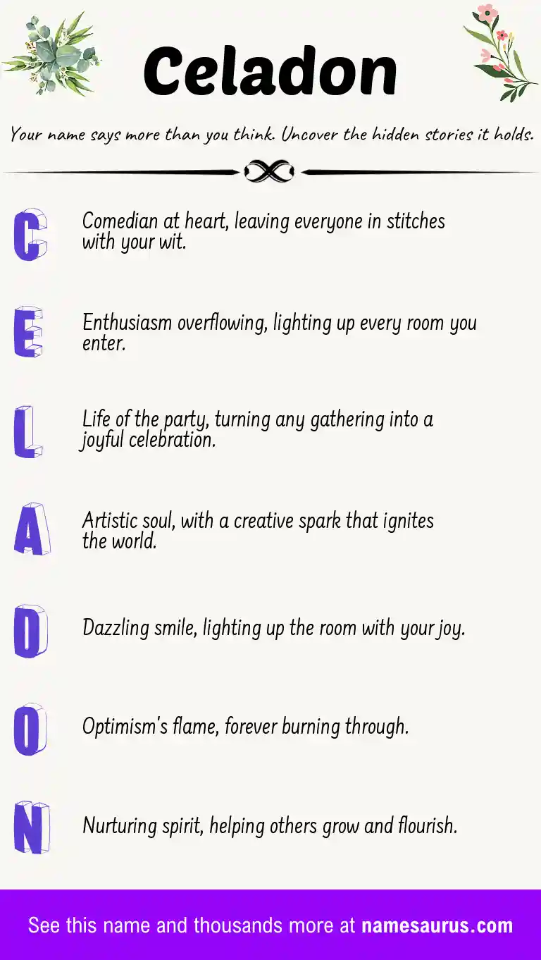 Acrostic poem about Celadon.
