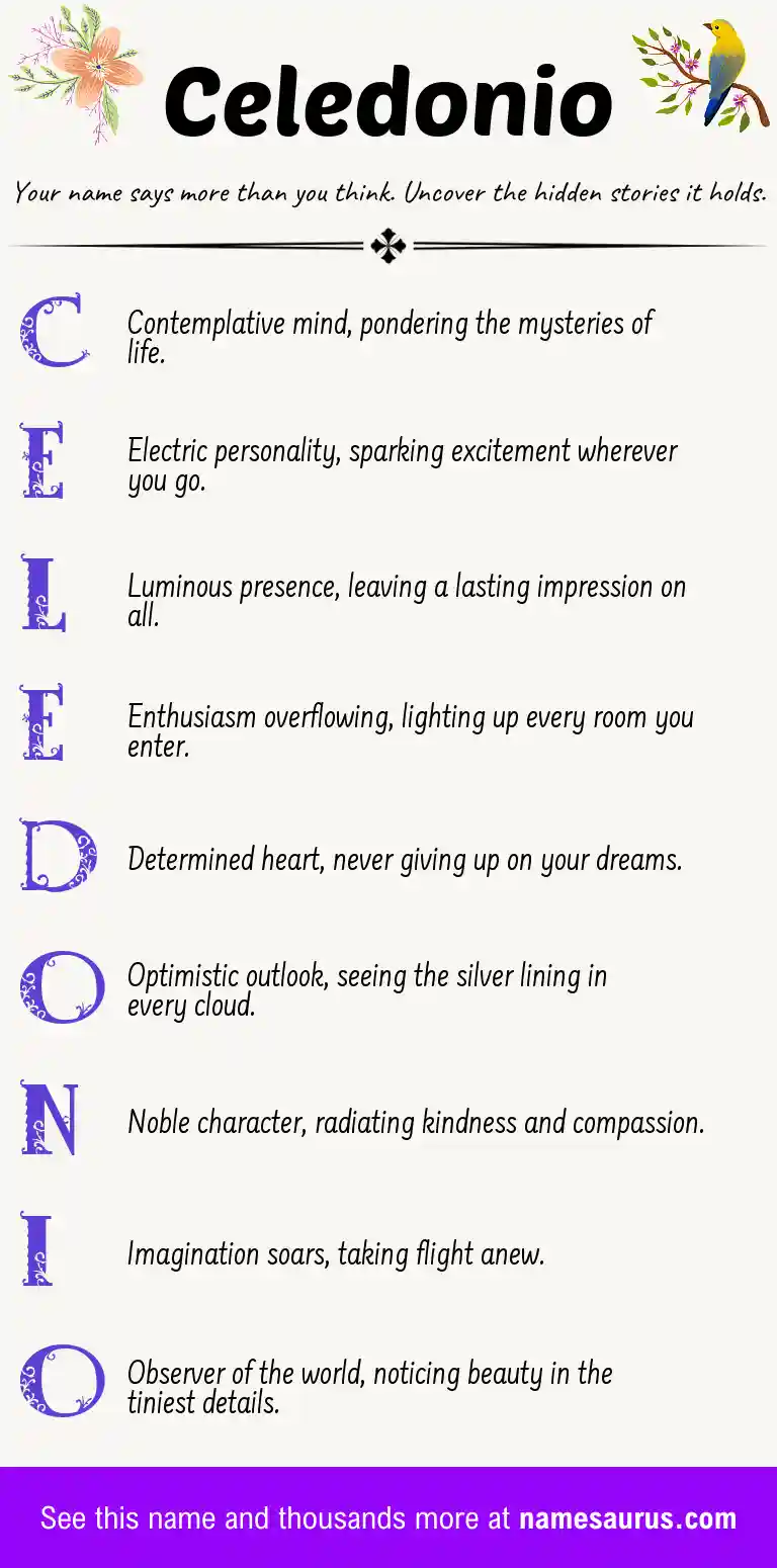 Acrostic poem about Celedonio.