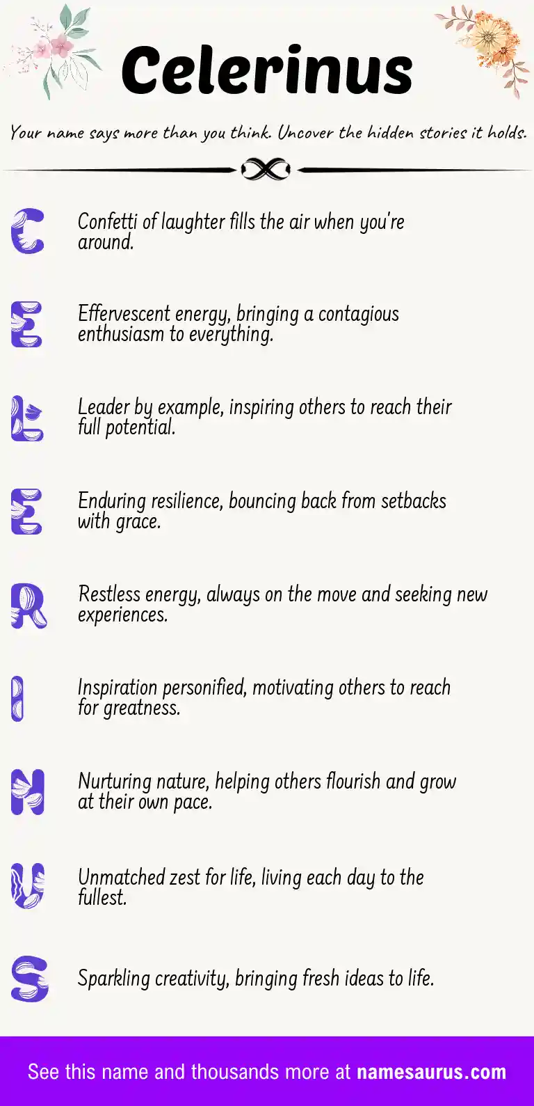 Acrostic poem about Celerinus.