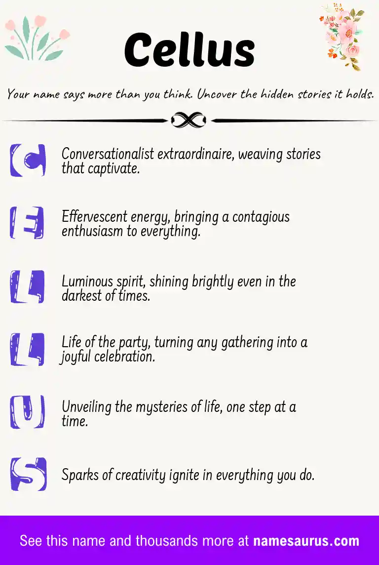 Acrostic poem about Cellus.