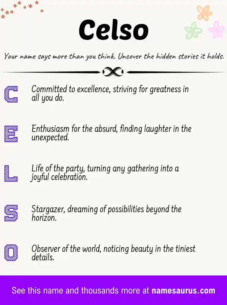 Acrostic poem about Celso.