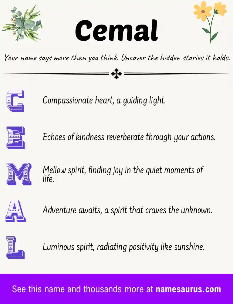 Acrostic poem about Cemal.