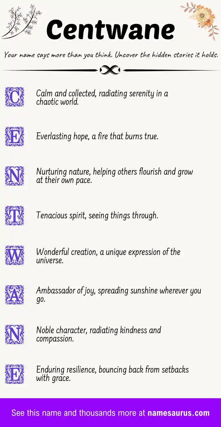 Acrostic poem about Centwane.