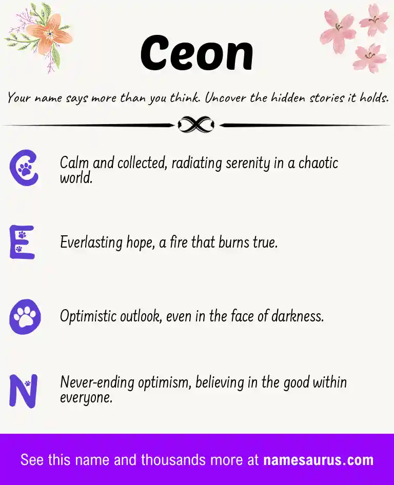Acrostic poem about Ceon.