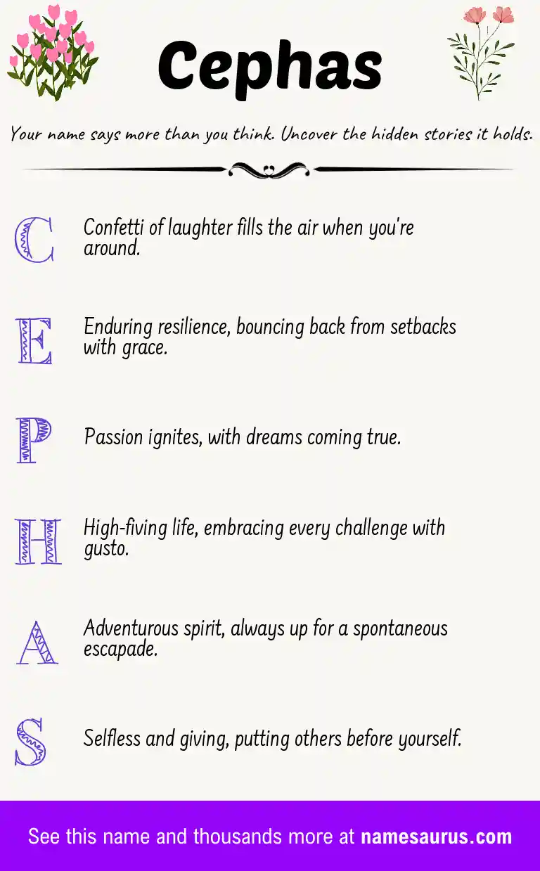 Acrostic poem about Cephas.