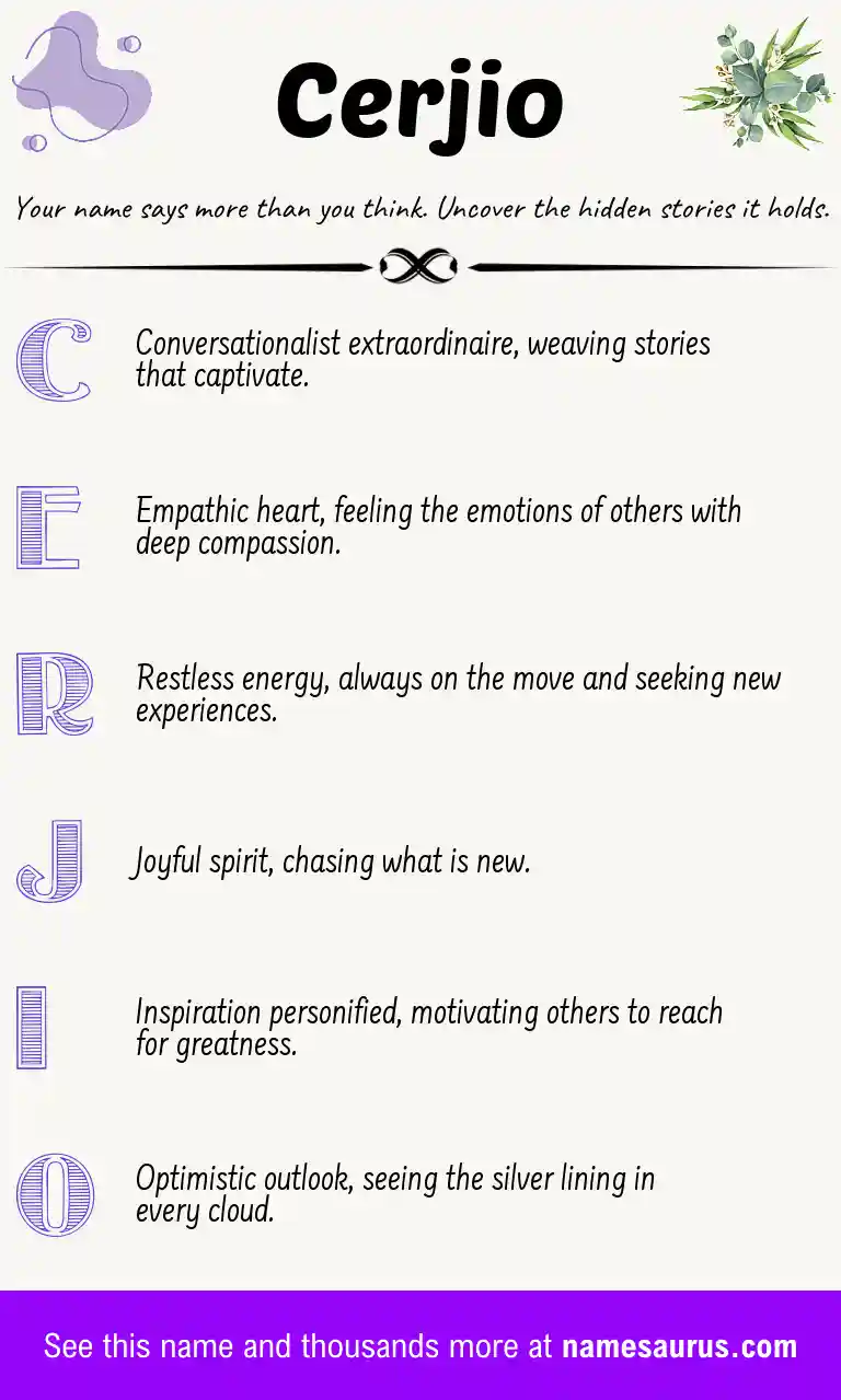 Acrostic poem about Cerjio.