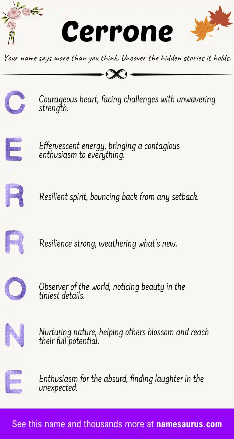 Acrostic poem about Cerrone.