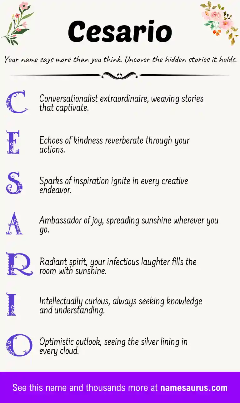 Acrostic poem about Cesario.