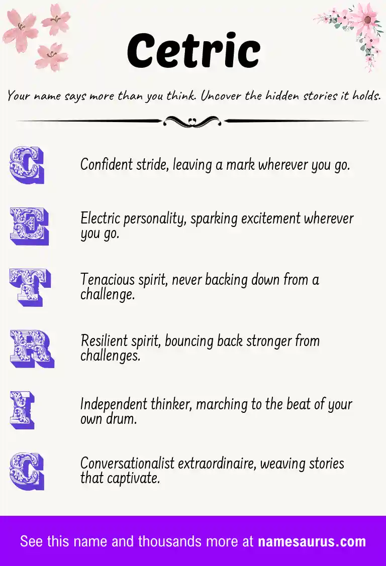 Acrostic poem about Cetric.