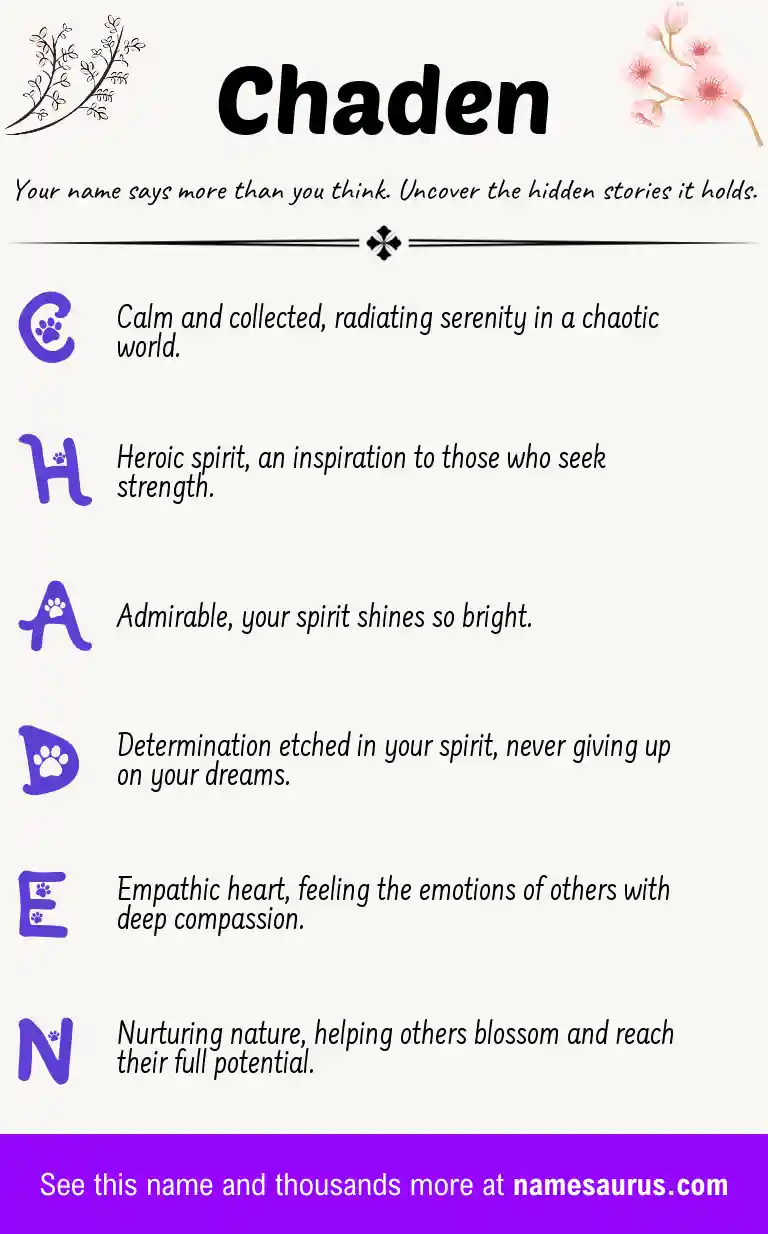Acrostic poem about Chaden.