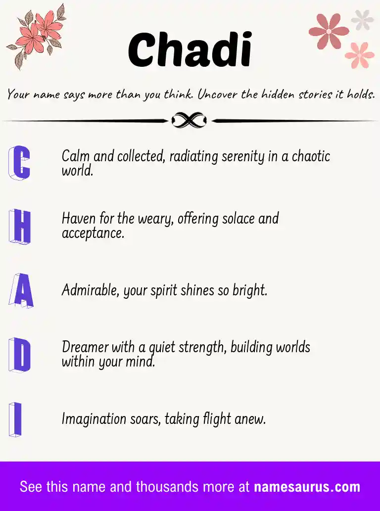 Acrostic poem about Chadi.
