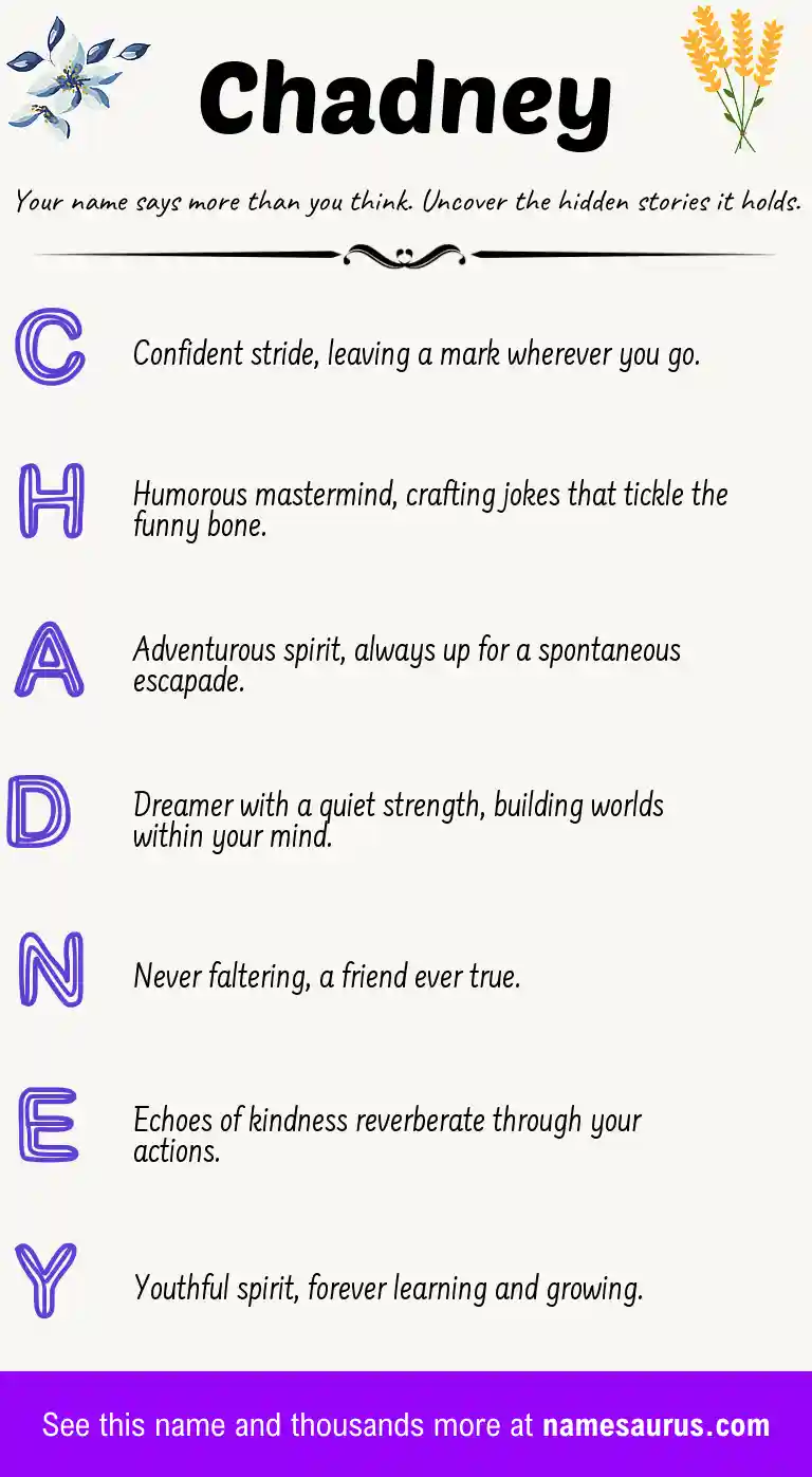 Acrostic poem about Chadney.