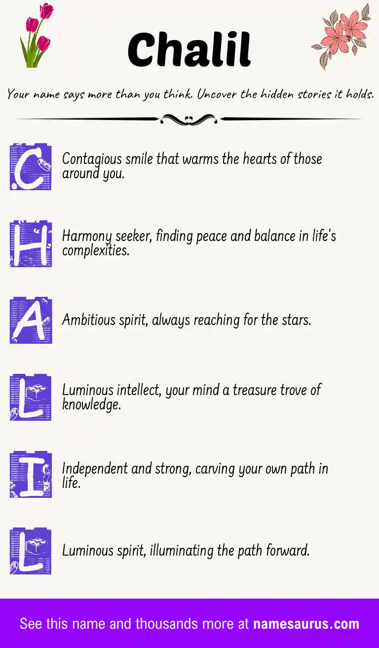 Acrostic poem about Chalil.