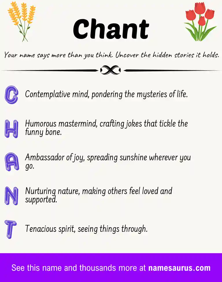 Acrostic poem about Chant.