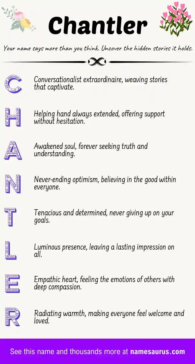 Acrostic poem about Chantler.