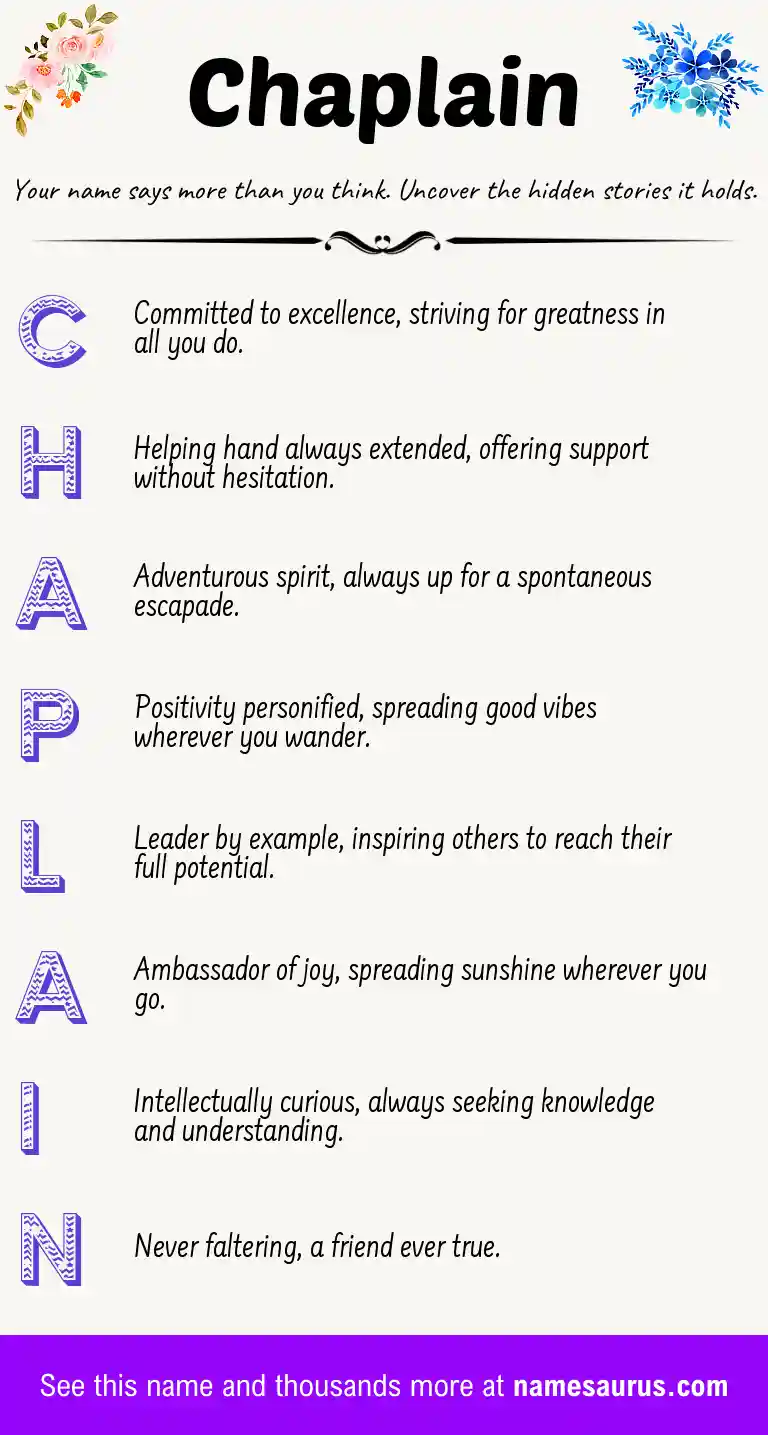 Acrostic poem about Chaplain.