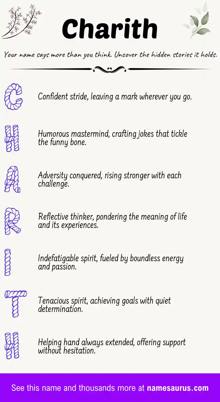 Acrostic poem about Charith.