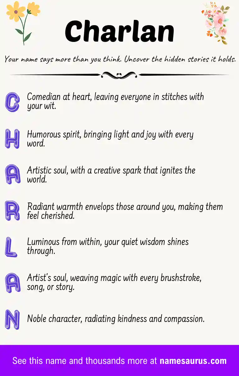 Acrostic poem about Charlan.